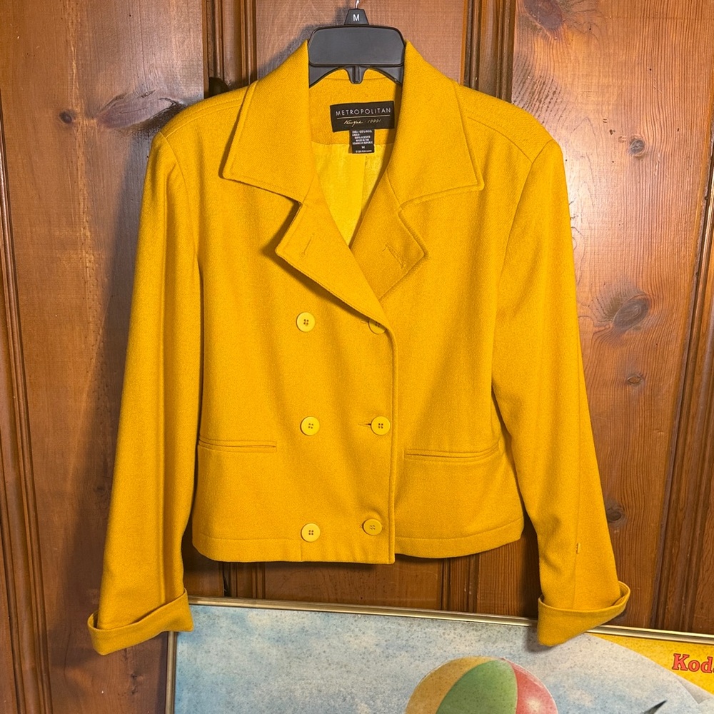 Vintage Y2K Wool Metropolitan Women's Mustard Blazer